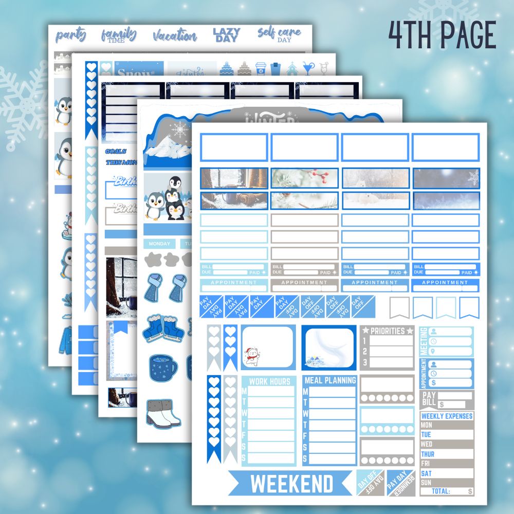 PLR Winter Planner Stickers