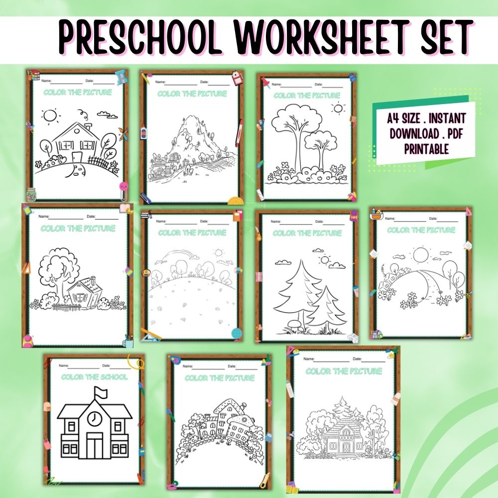 PLR Preschool Worksheets Set