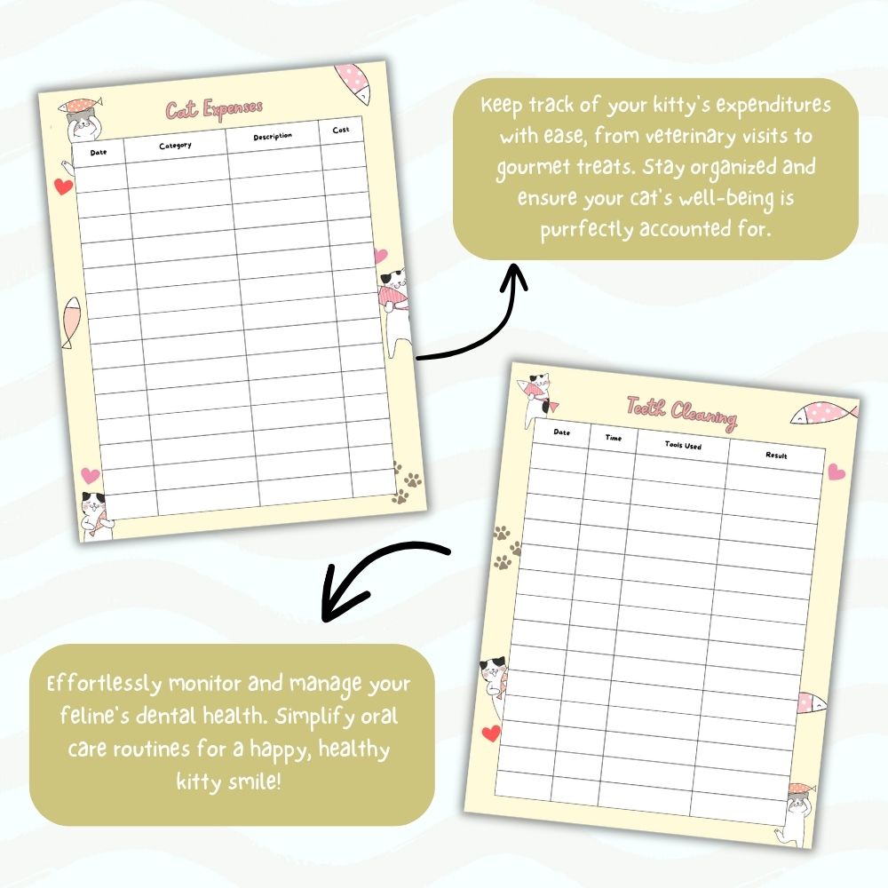 PLR Yellow Cat Care Planner