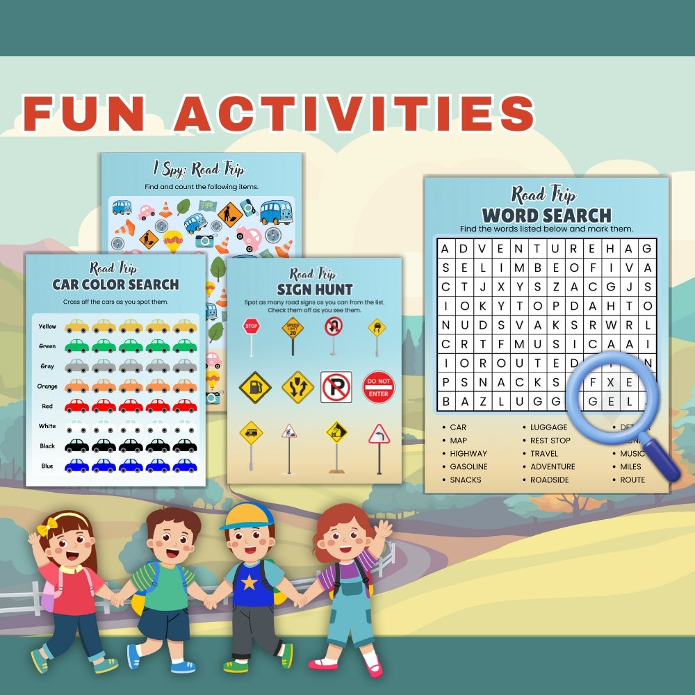 PLR Road Trip Activities for Kids