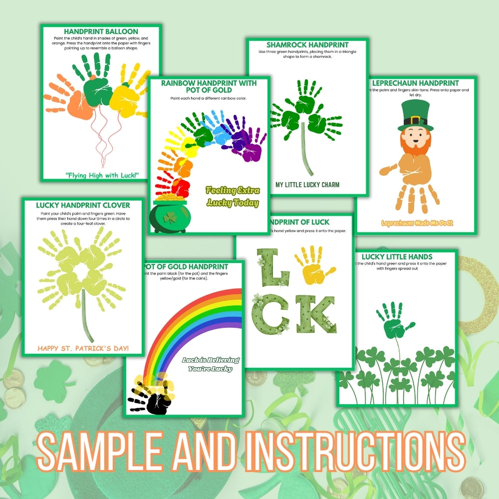 PLR St. Patrick's Day Handprint Art