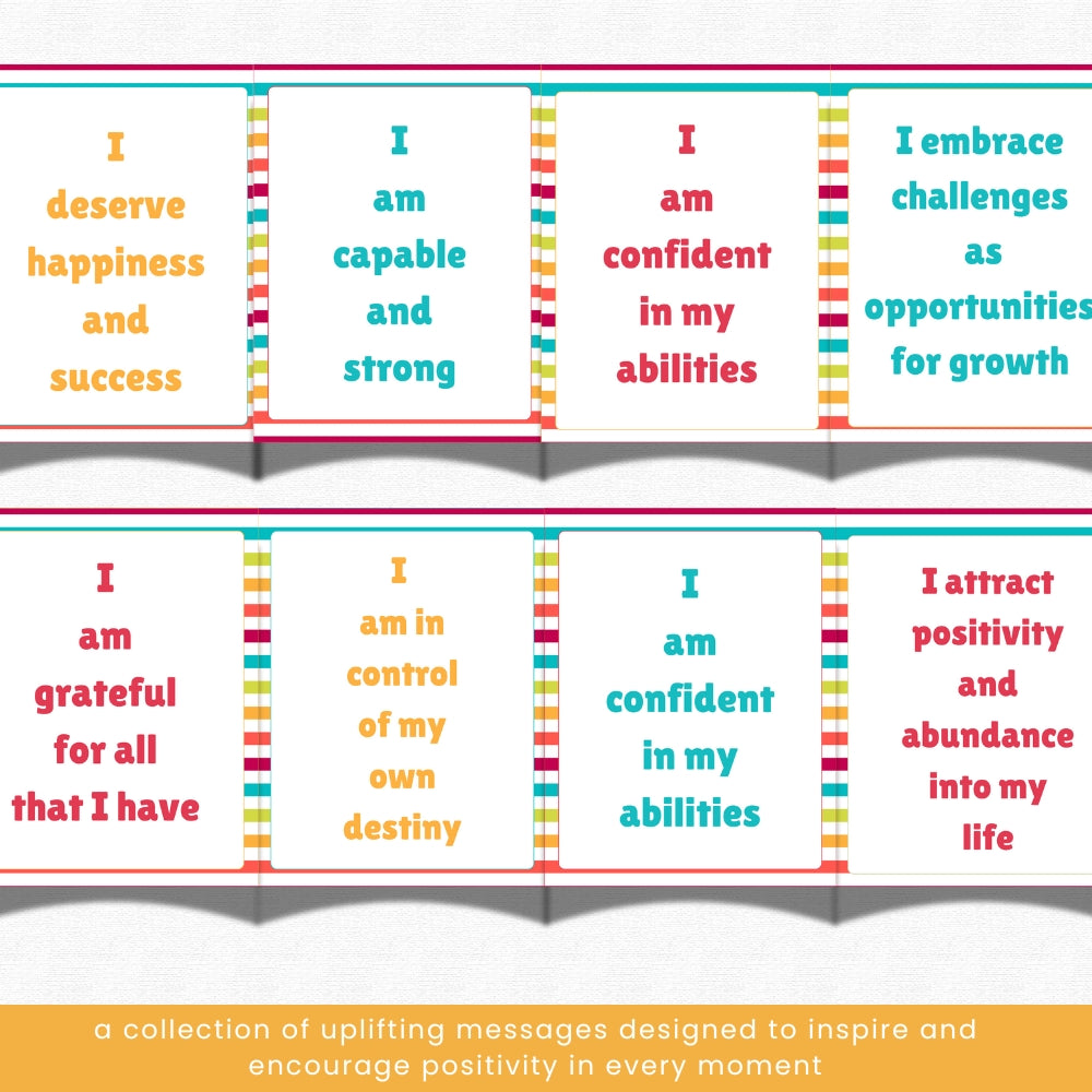 PLR Affirmation Card Bundle Stripe Design