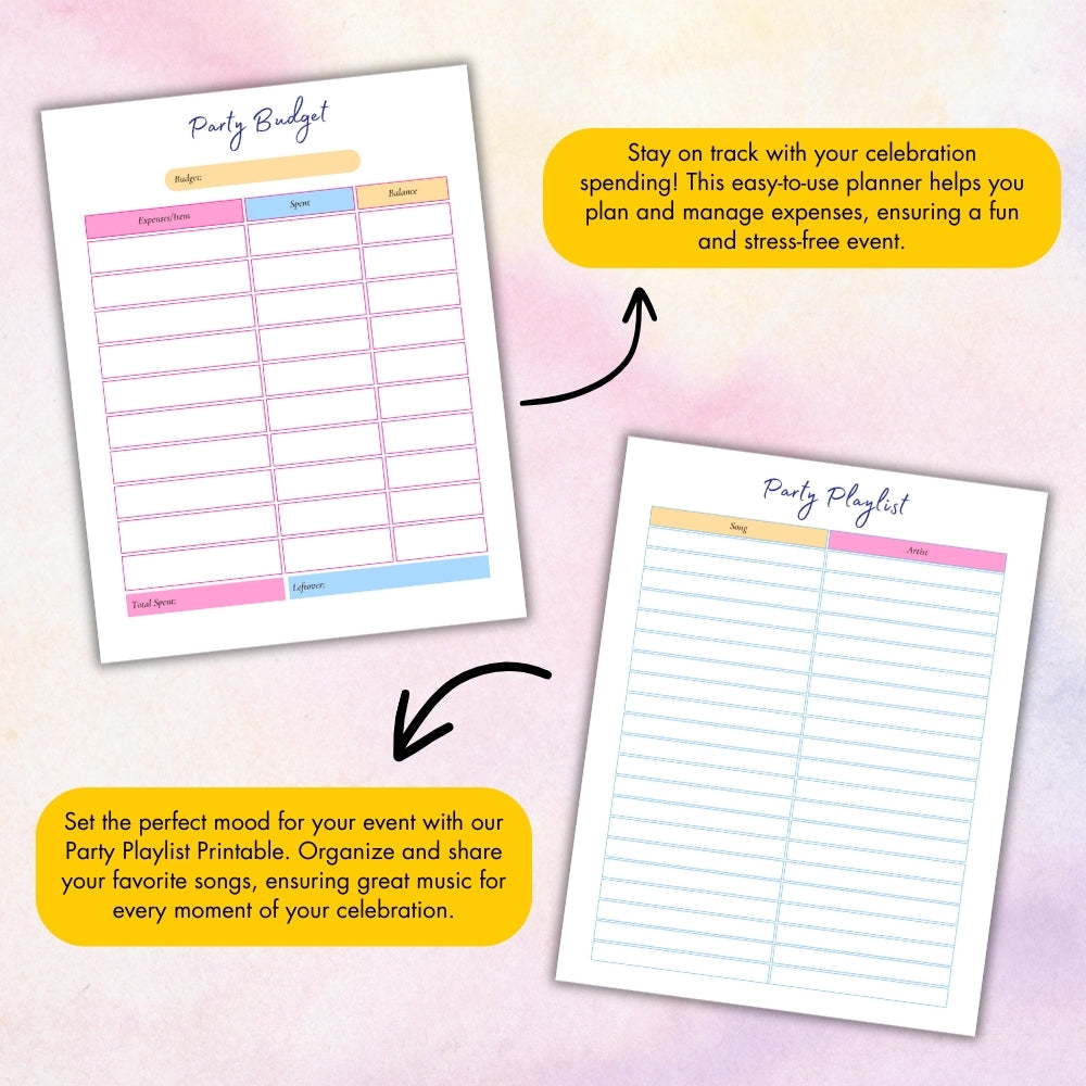 PLR Striped Event & Party Planner