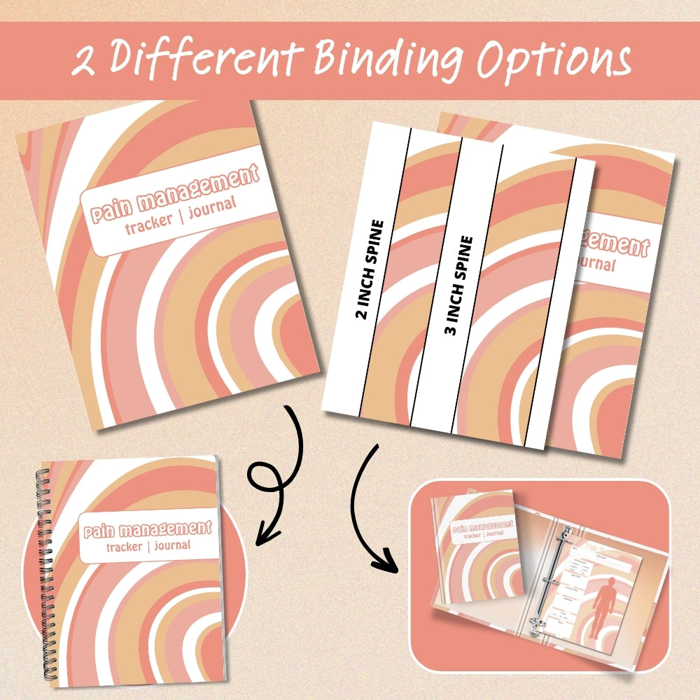 PLR Striped Pain Management Tracker Journal