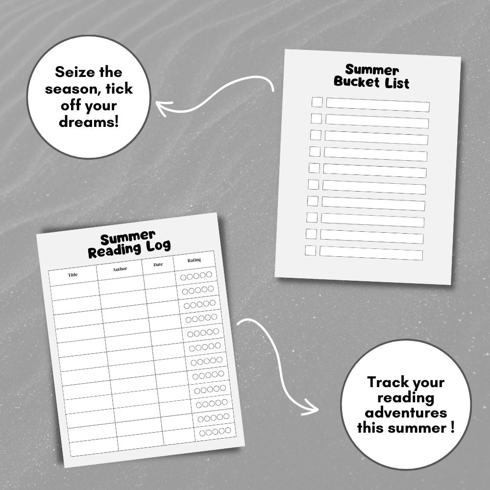 PLR Summer Planner in Black and White