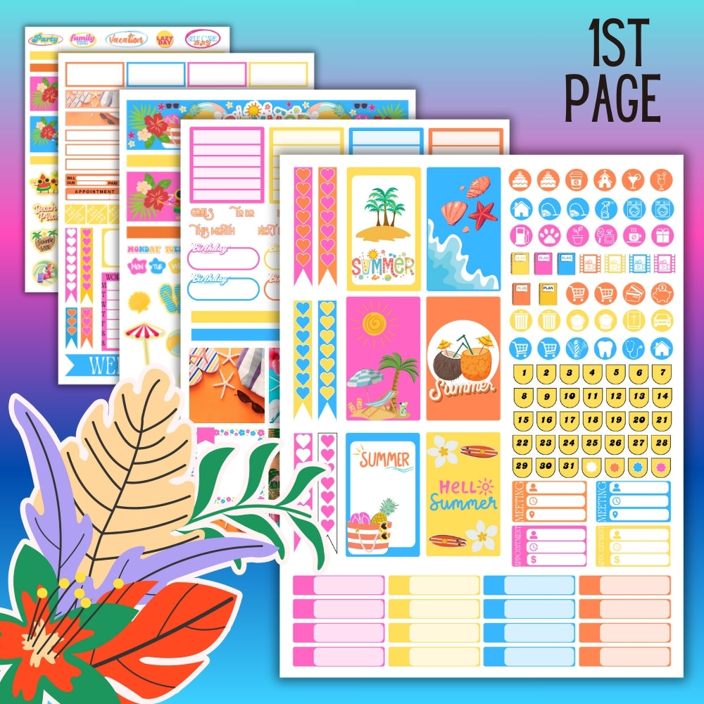 PLR Summer Planner Sticker Set