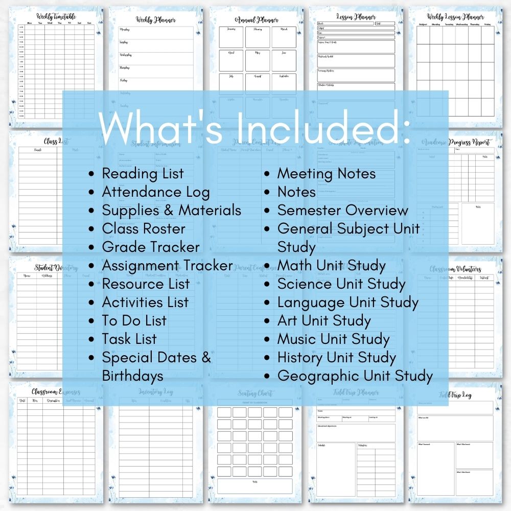 PLR Blue Teacher Planner
