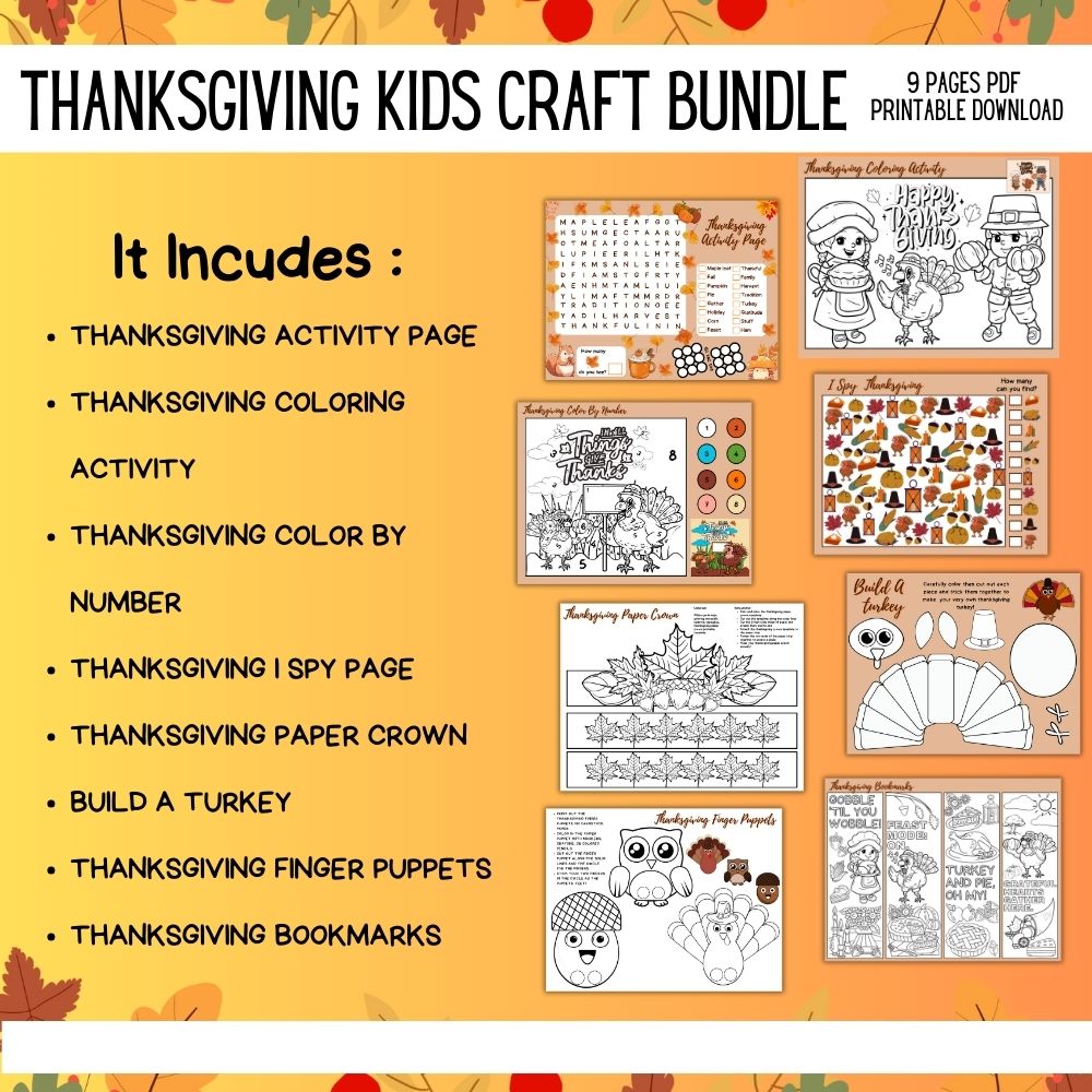 PLR Thanksgiving Kid Craft Bundle