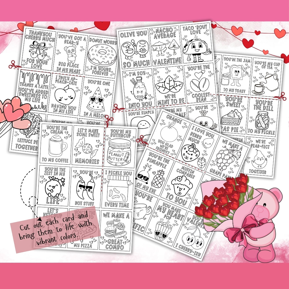 PLR Valentine Cards to Color