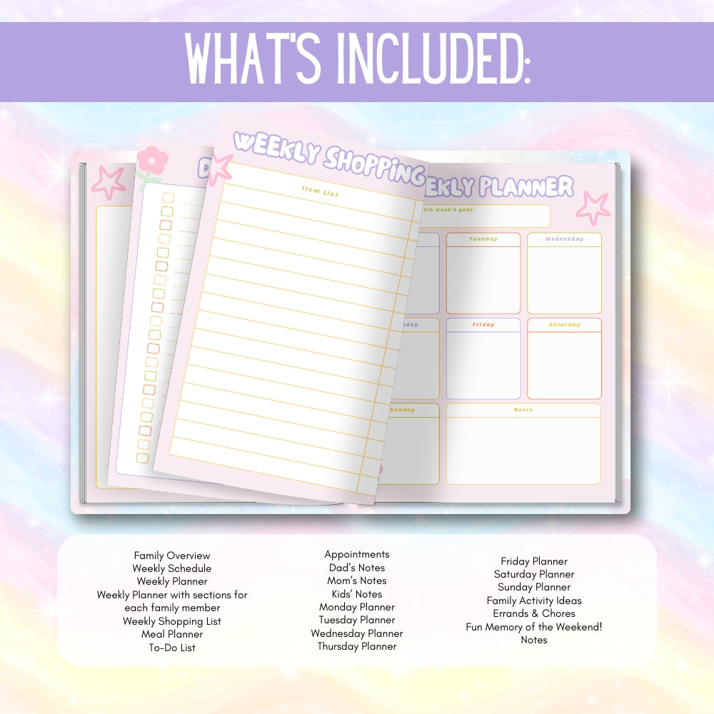 PLR Printable Weekly Family Planner