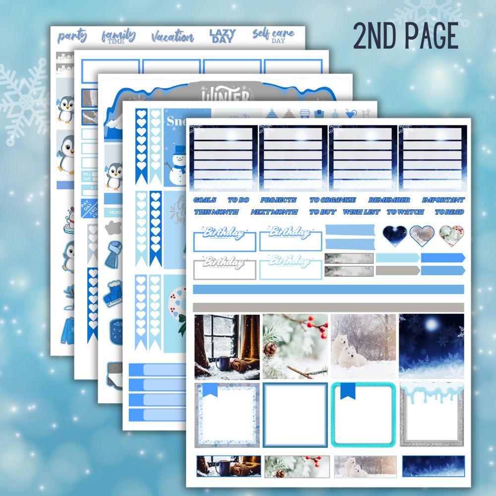 PLR Winter Planner Stickers