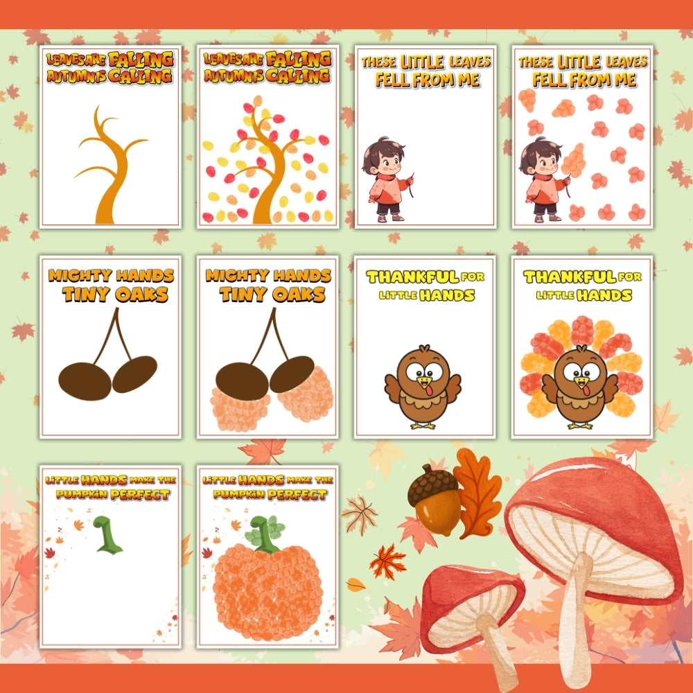 PLR Printable Autumn Fingerprint Art