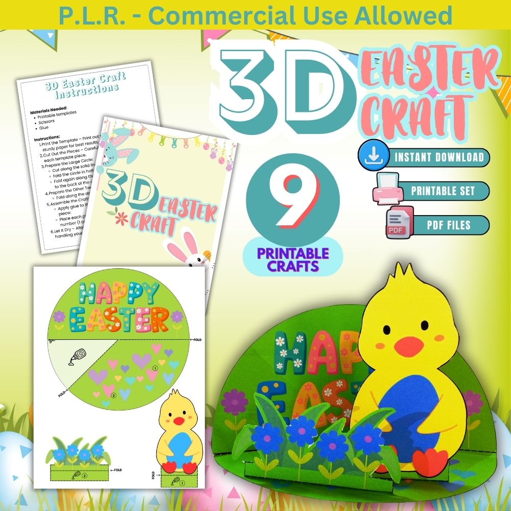 PLR Printable 3D Easter Crafts