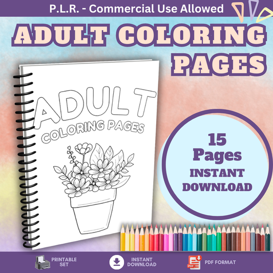 PLR Adult Coloring Pages