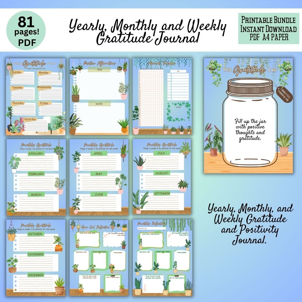 PLR Blue Gratitude Journal