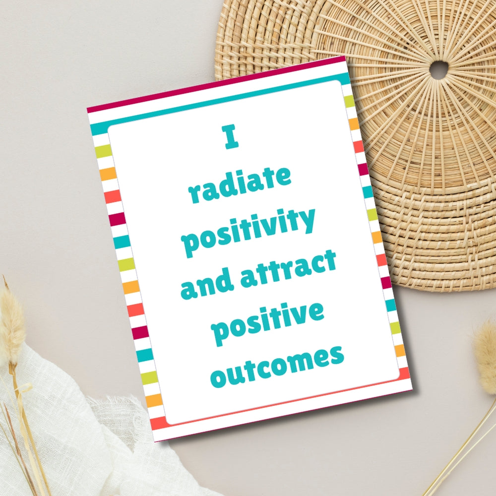 PLR Affirmation Card Bundle Stripe Design