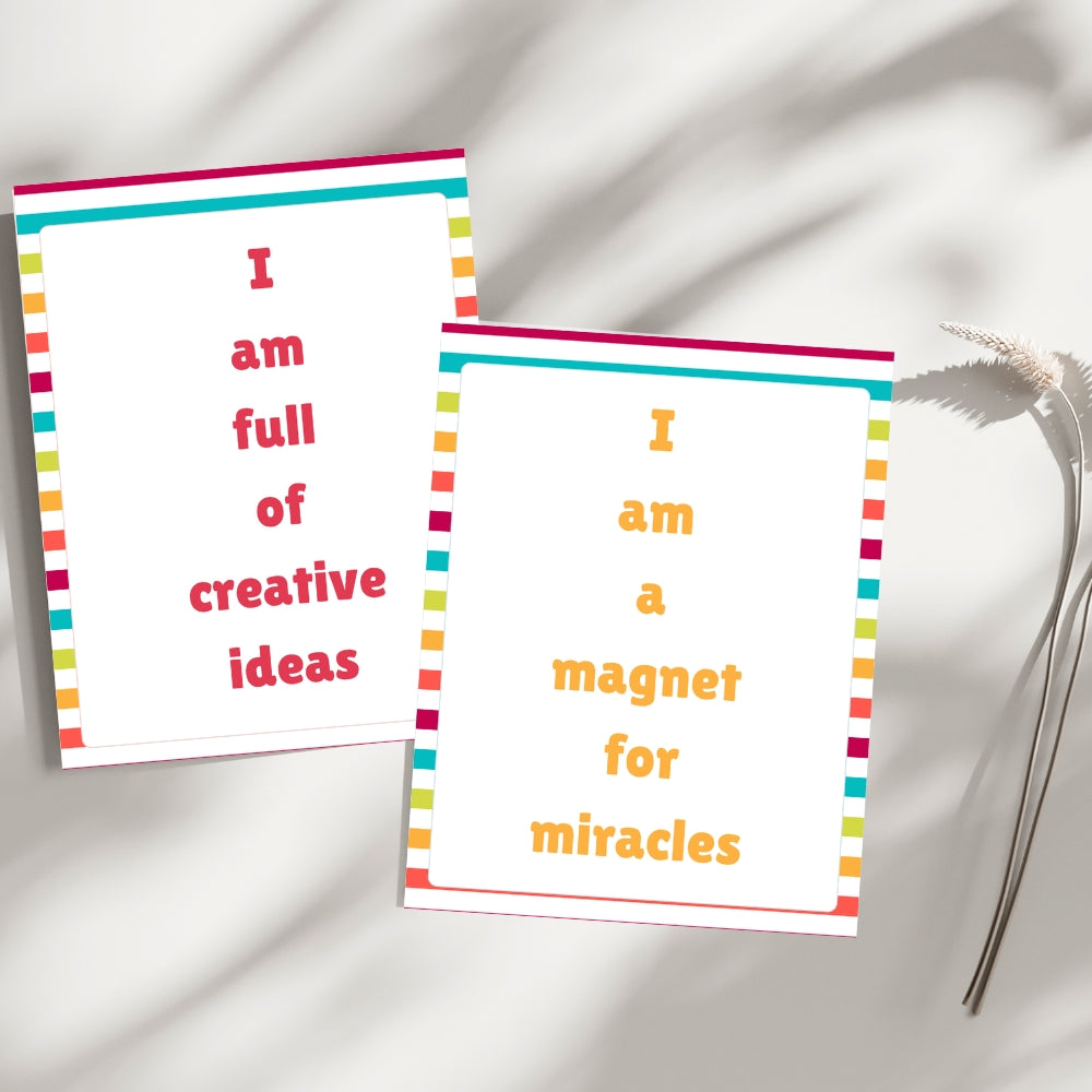 PLR Affirmation Card Bundle Stripe Design