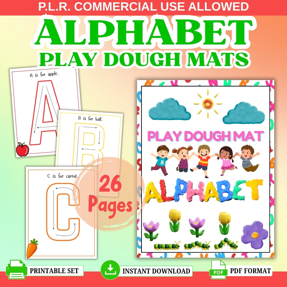 PLR Alphabet Play Dough Mats