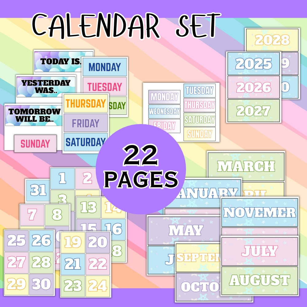 PLR Pastel Classroom Decor Bundle
