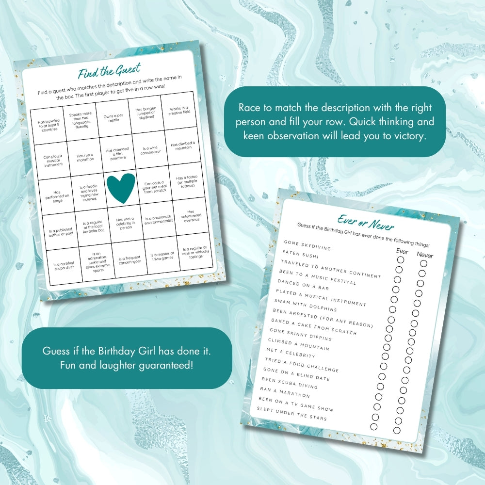 PLR Printable Birthday Party Game Bundle for Adults