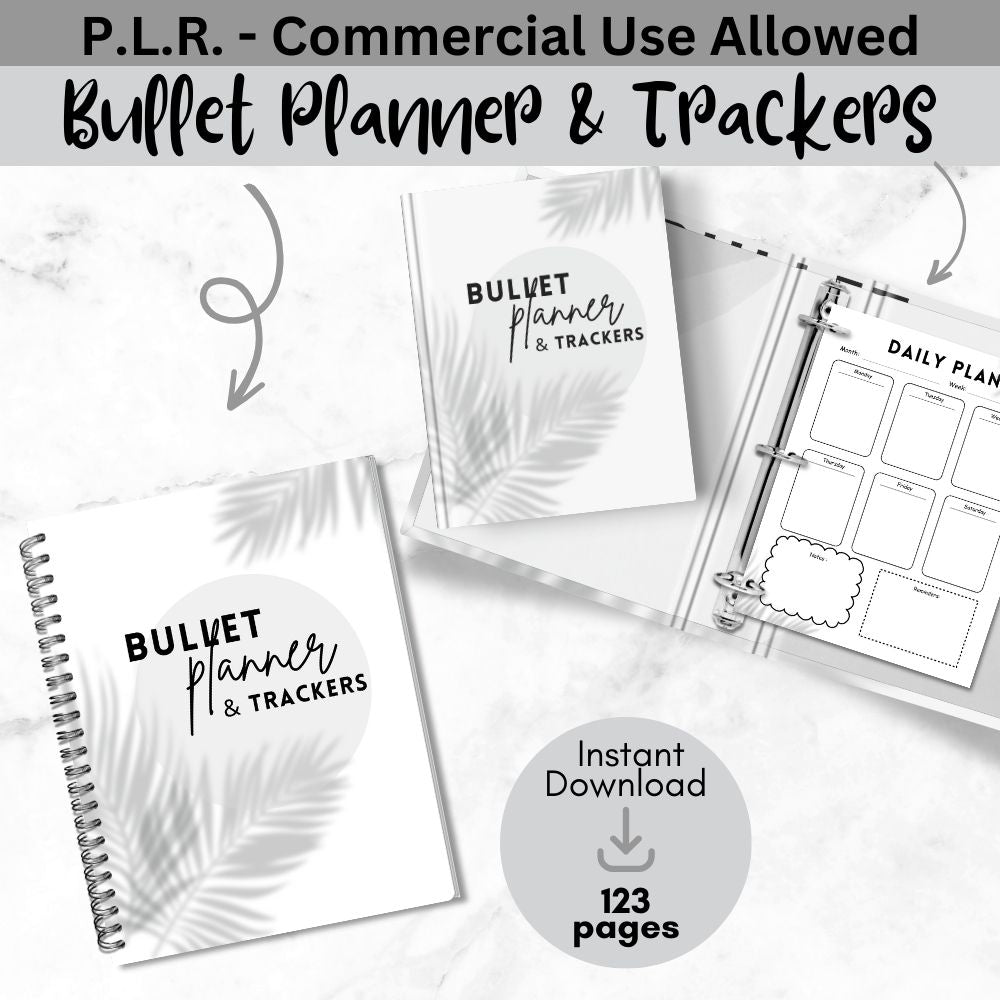 PLR Black and White Bullet Planner & Trackers