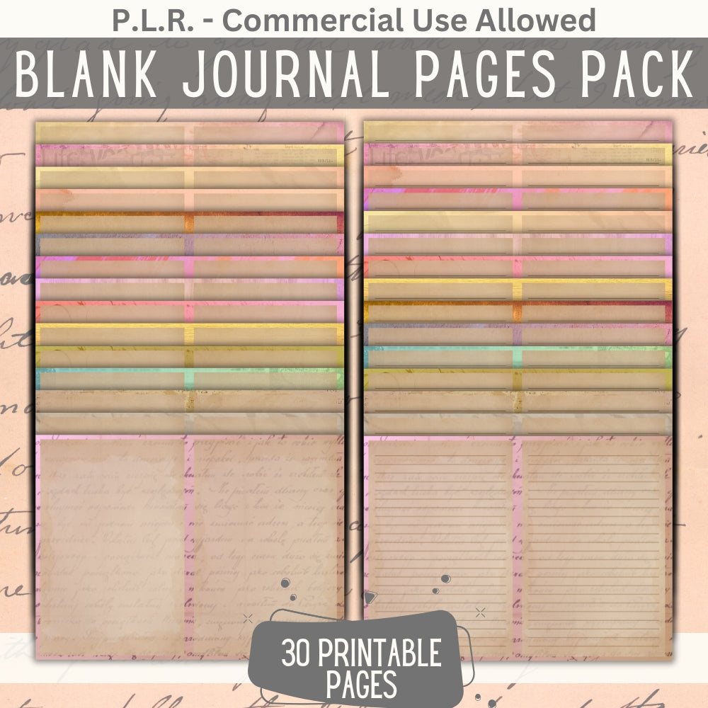 PLR Blank Journal Pages