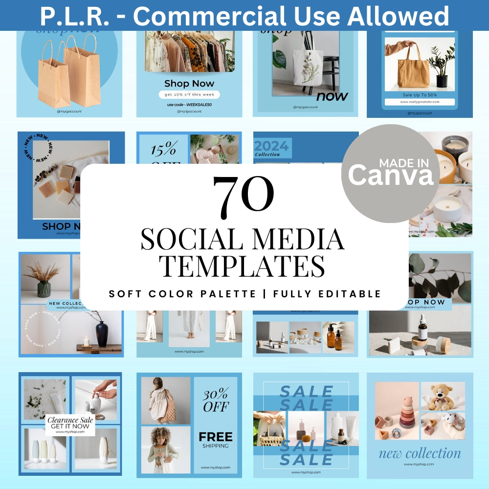 PLR Blue Social Media Templates