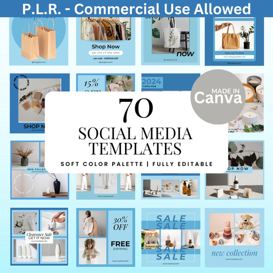 PLR Blue Social Media Templates