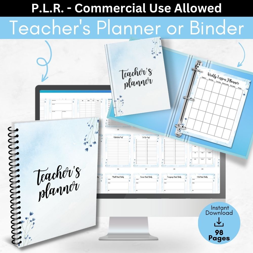 PLR Blue Teacher Planner