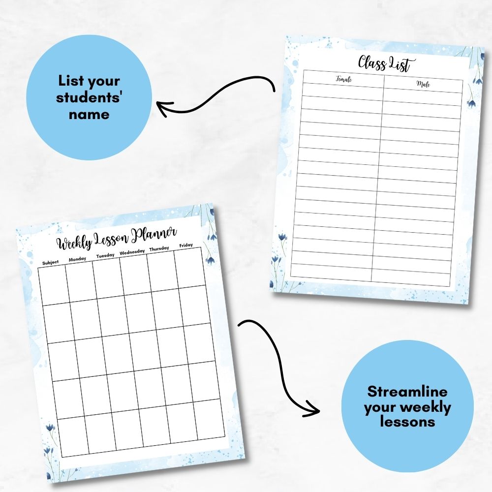 PLR Blue Teacher Planner