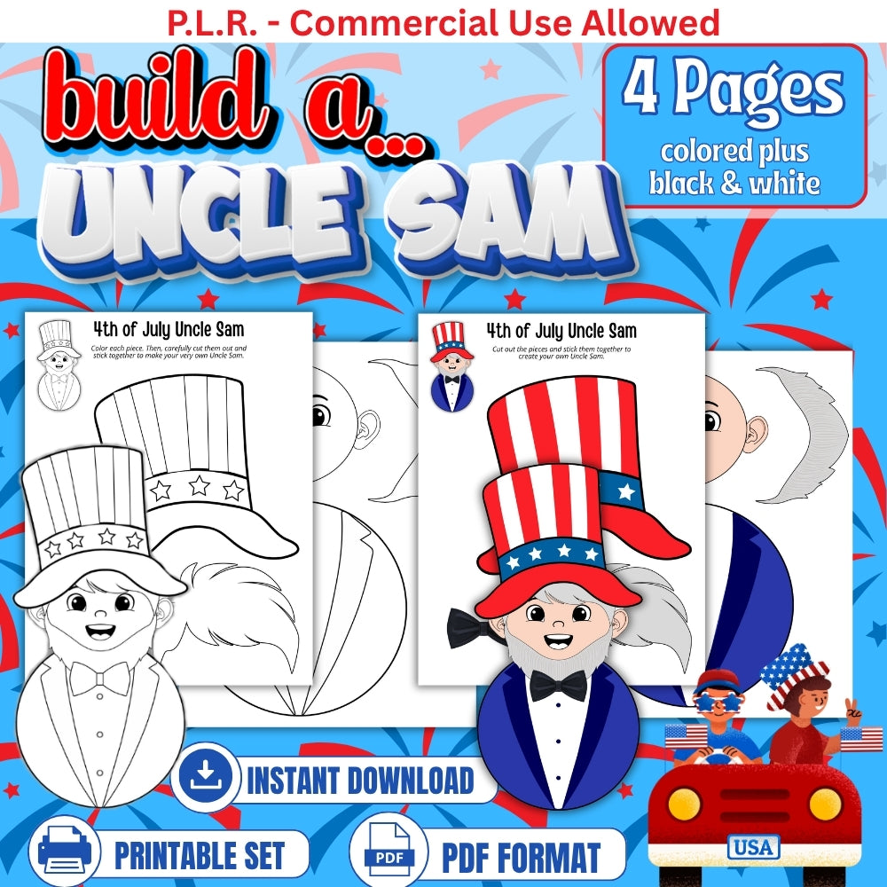 PLR Printable Build a Uncle Sam