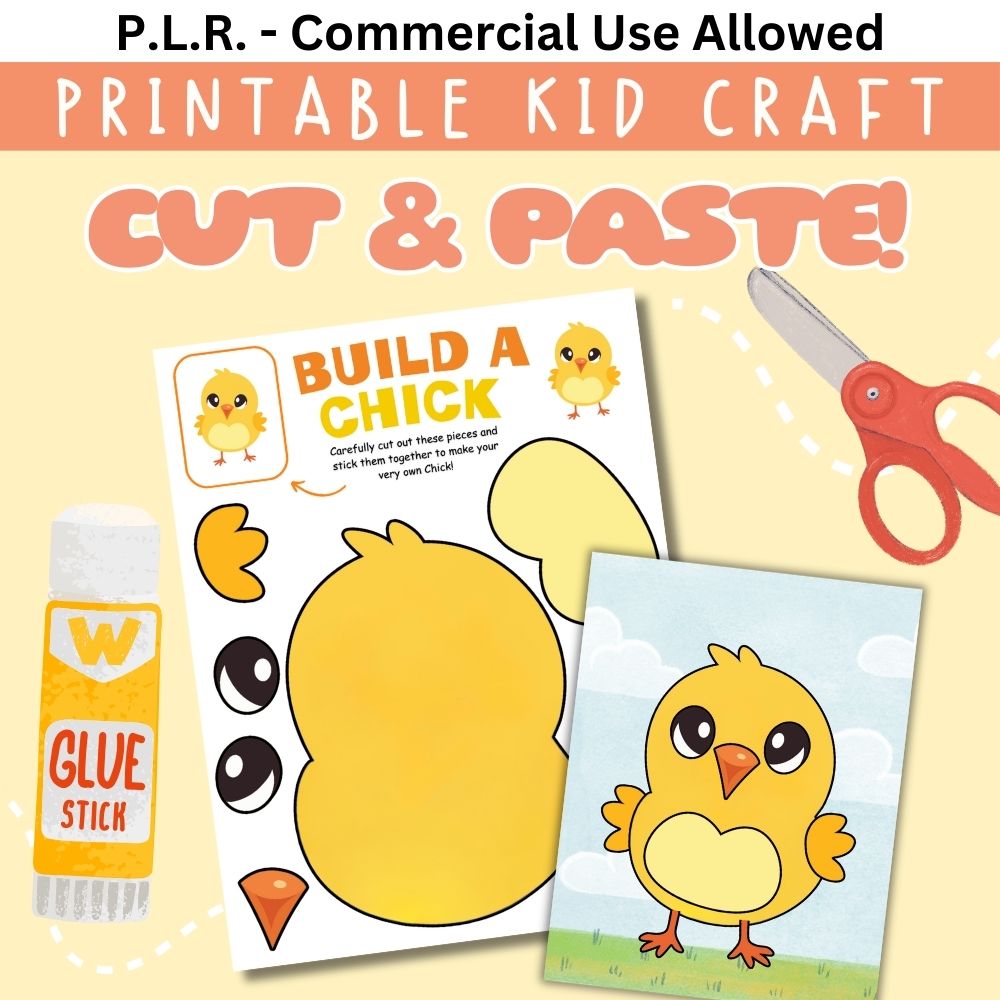 PLR Build a Chick Printable Kid Craft