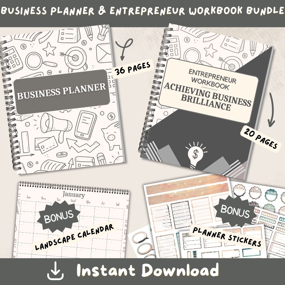 New Year New You PLR Printable Planners & Workbooks Bundle