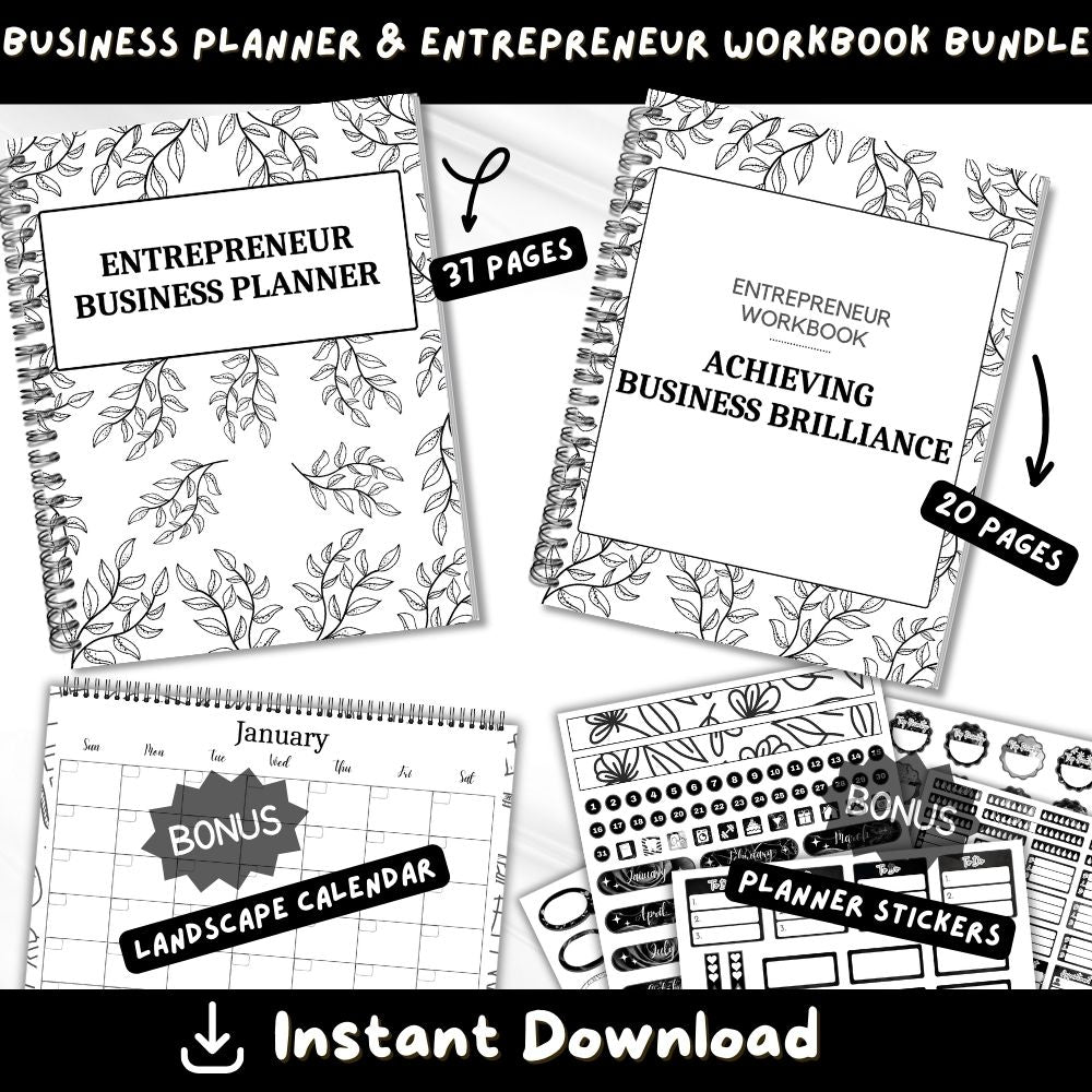 New Year New You PLR Printable Planners & Workbooks Bundle