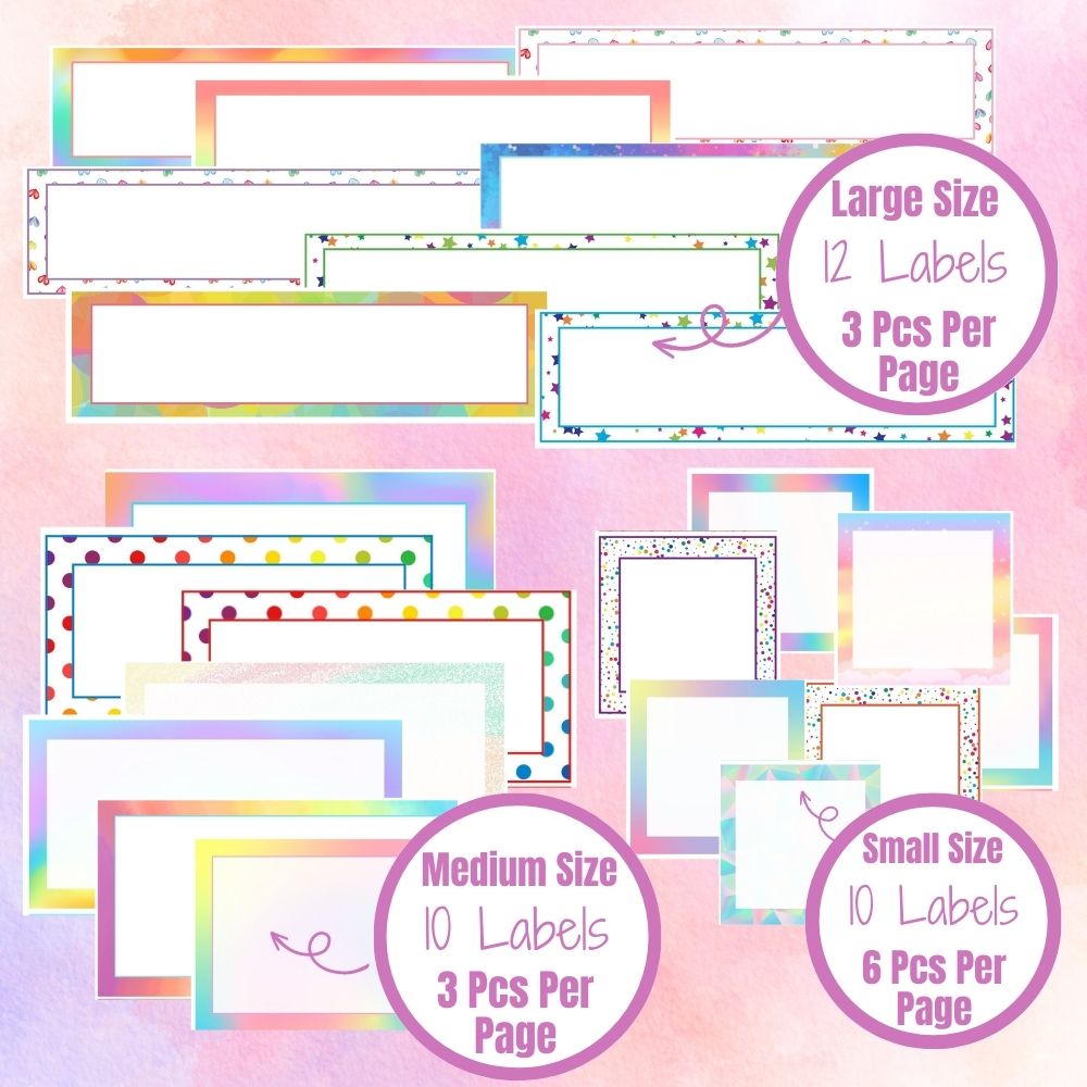 PLR Rainbow Colored Labels