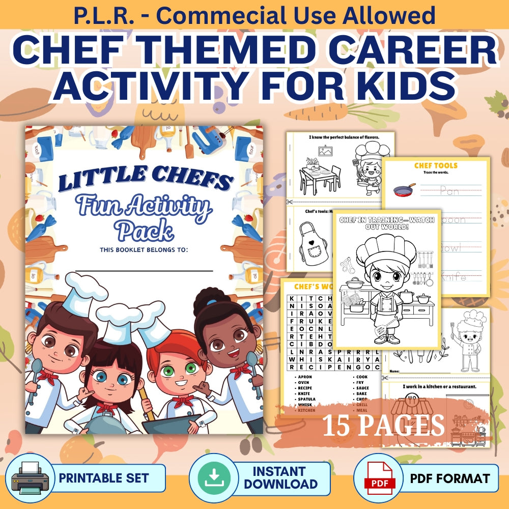 PLR Kids Chef Themed Activity Pack