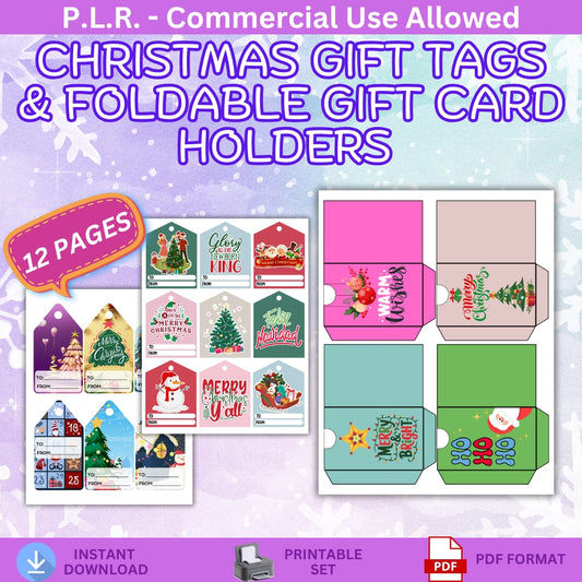 PLR Christmas Gift Tags and Gift Card Holders