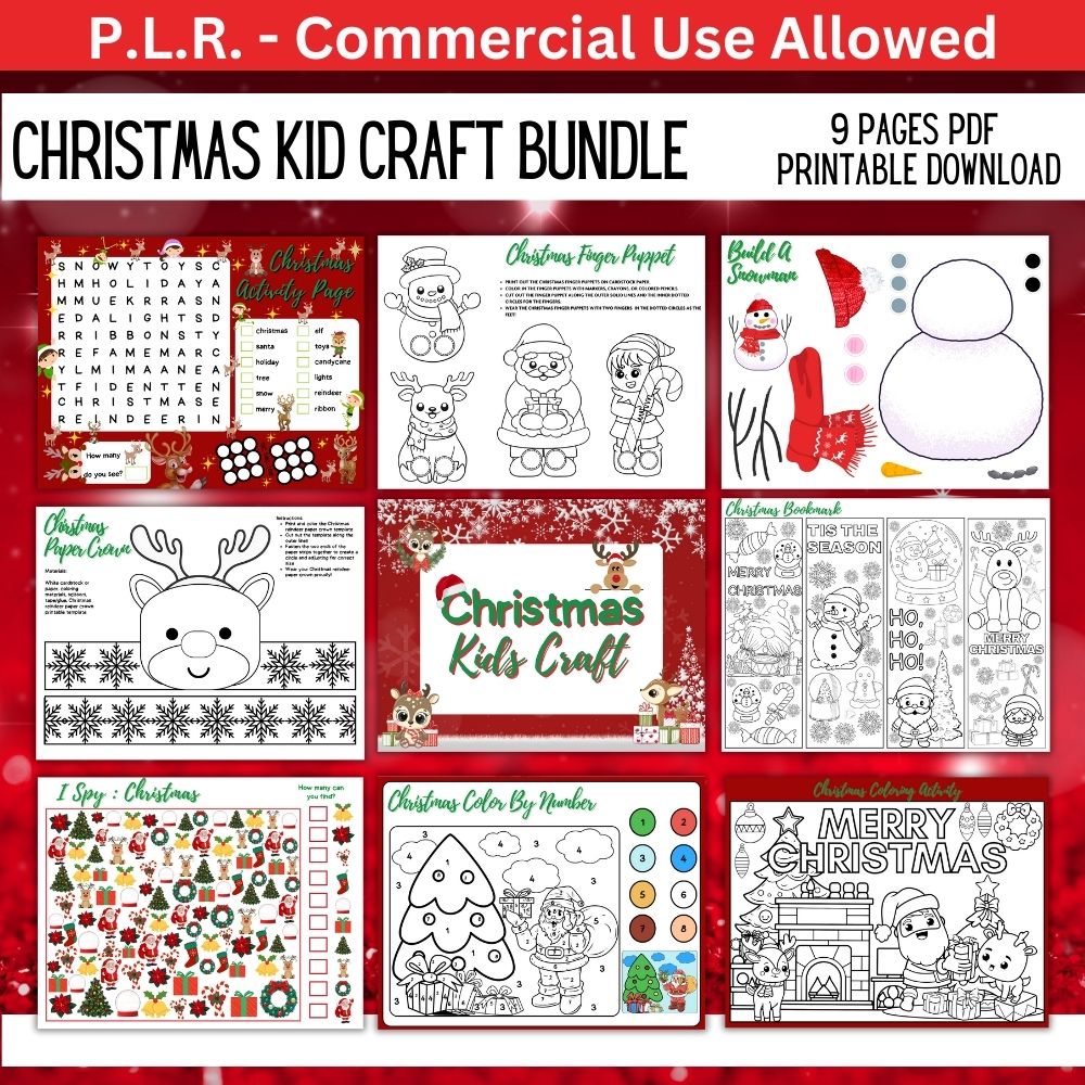 PLR Christmas Kid Craft Bundle