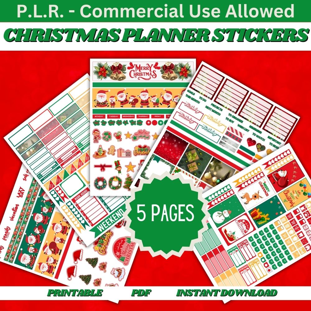 PLR Christmas Planner Stickers