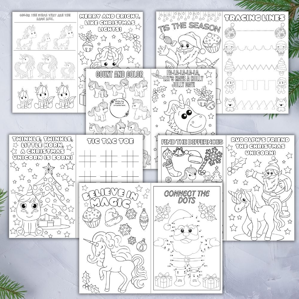 PLR Unicorn Christmas Activity Booklet
