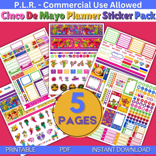 PLR Cinco De Mayo Planner Stickers