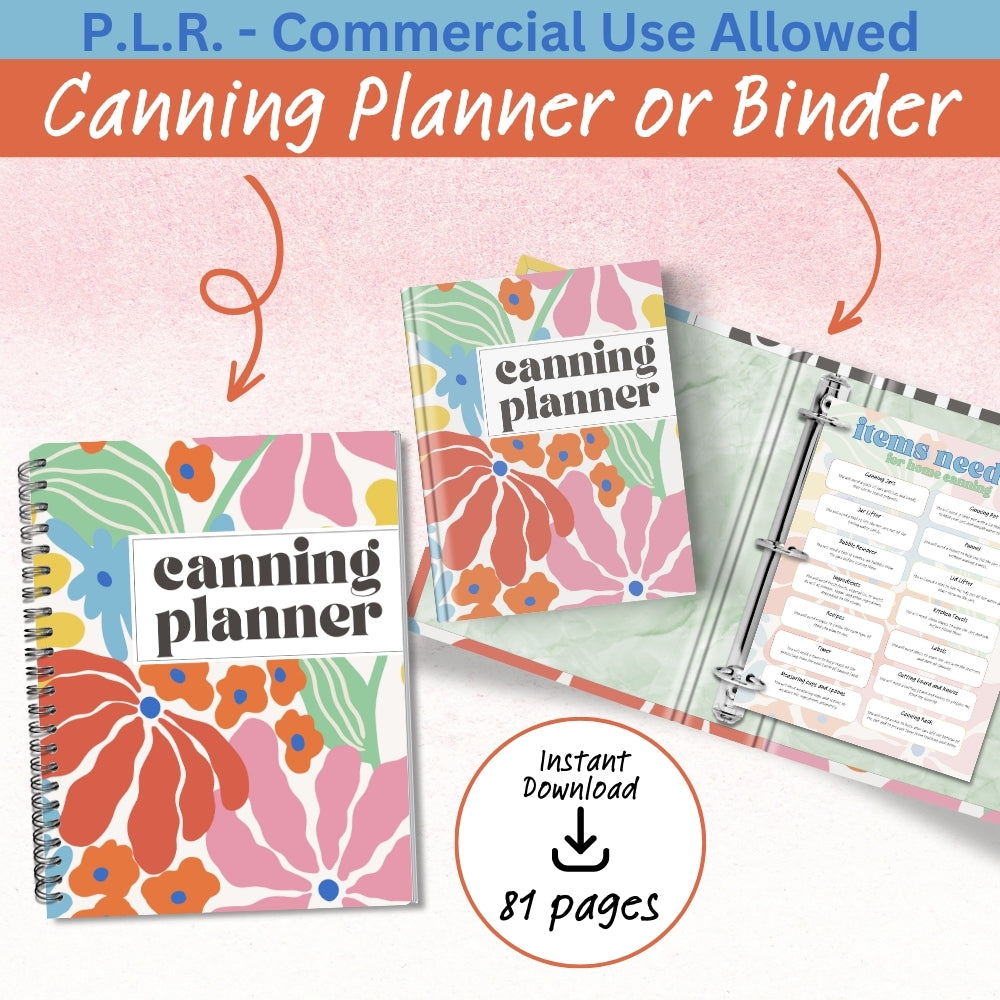 PLR Colorful Canning Planner