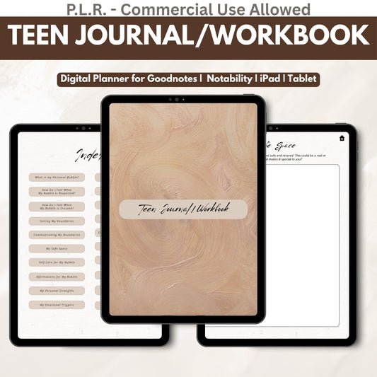 PLR Digital Teen Journal Workbook