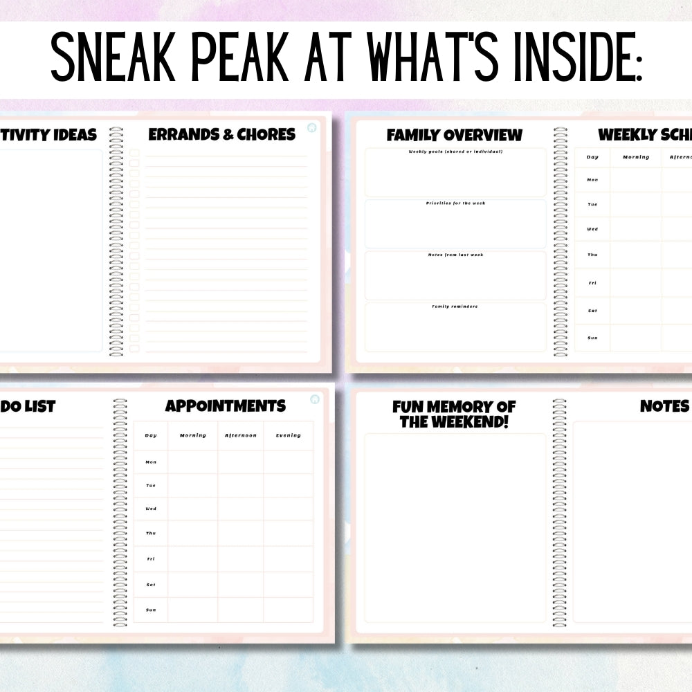 PLR Digital Weekly Family Planner