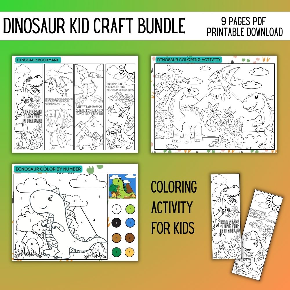 PLR Dinosaur Kid Craft Bundle