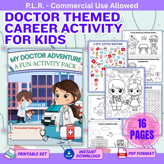 PLR Kids Doctor Themed Activity Pack