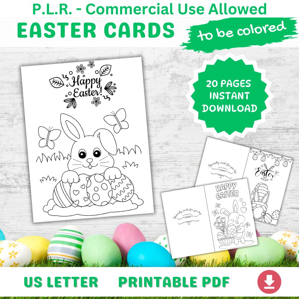 PLR Easter Cards to be Colored