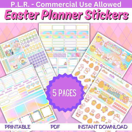 PLR Easter Planner Stickers