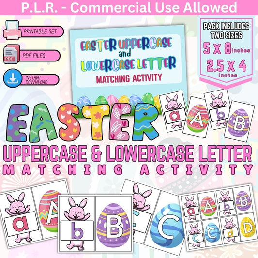 PLR Easter Uppercase and Lowercase Letter Matching Activity
