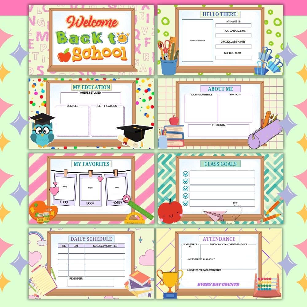 PLR Editable Back to School Canva Slide Templates